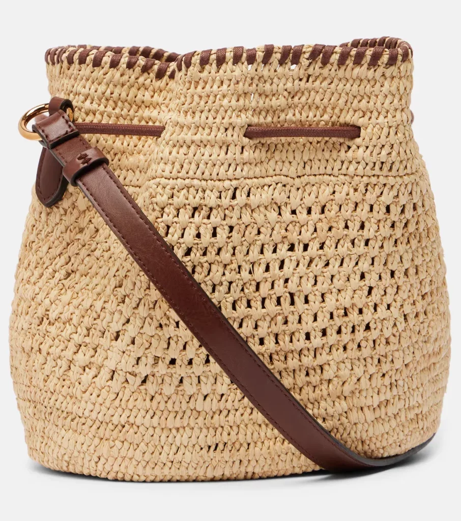 Falabella Small Raffia Bucket Bag Full Size Image 5