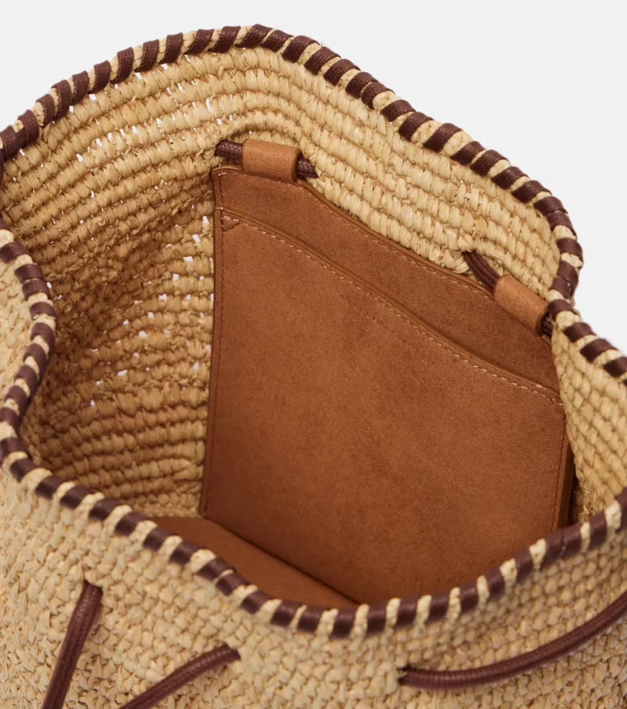 Falabella Small Raffia Bucket Bag Full Size Image 3
