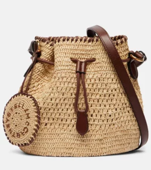Falabella Small Raffia Bucket Bag