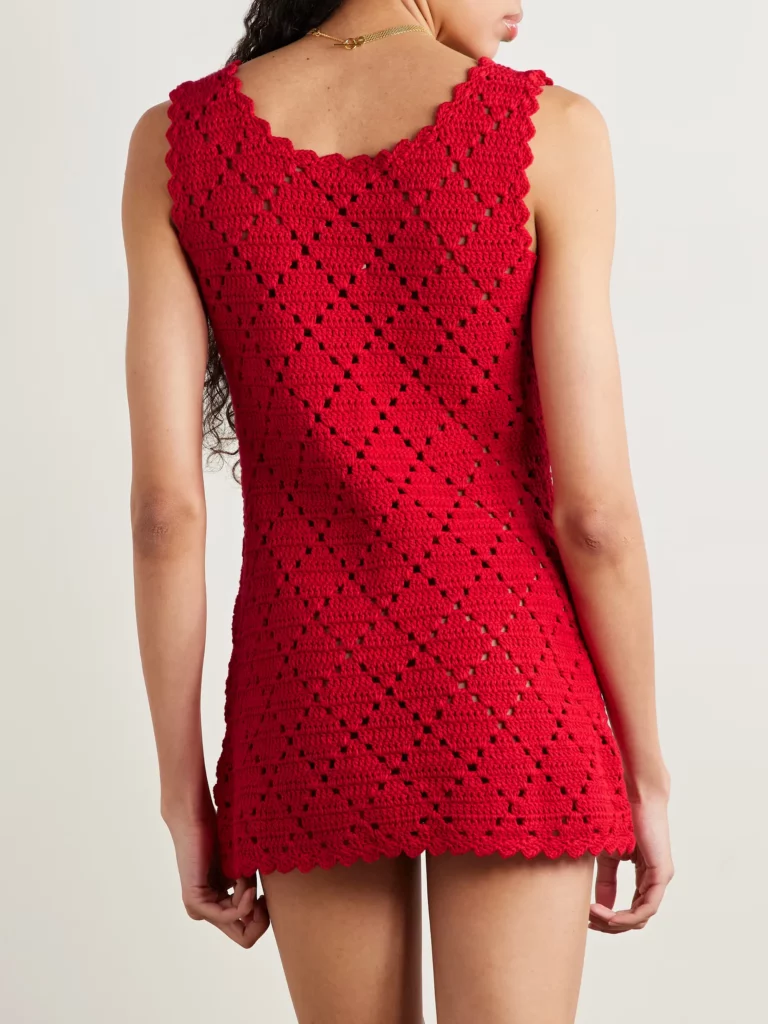 Chryssi Crocheted Cotton Mini Dress Full Size Image 4