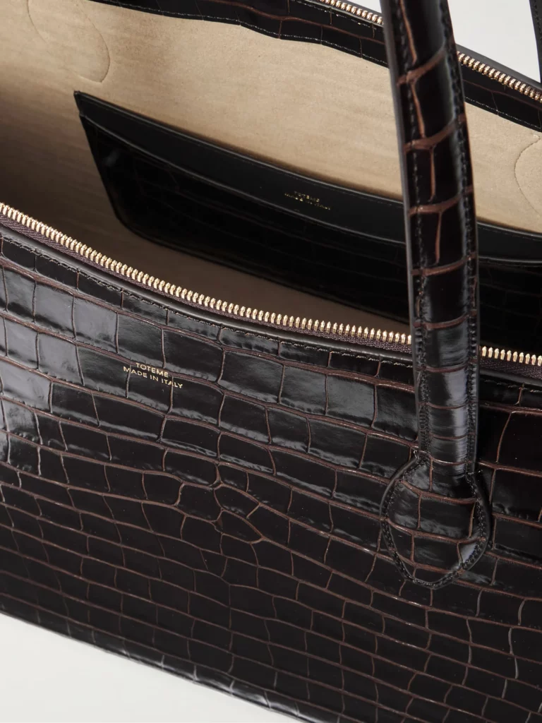 Croc-effect Leather Tote Full Size Image 5