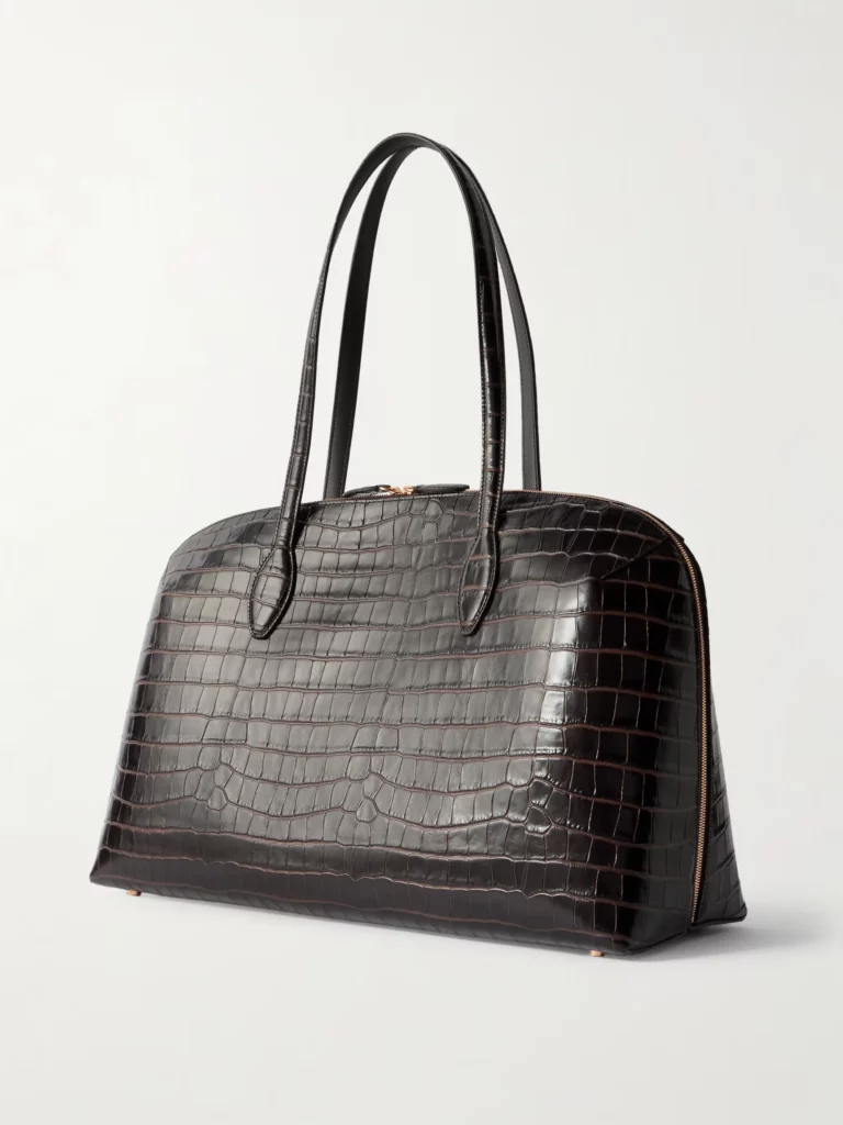 Croc-effect Leather Tote Full Size Image 3