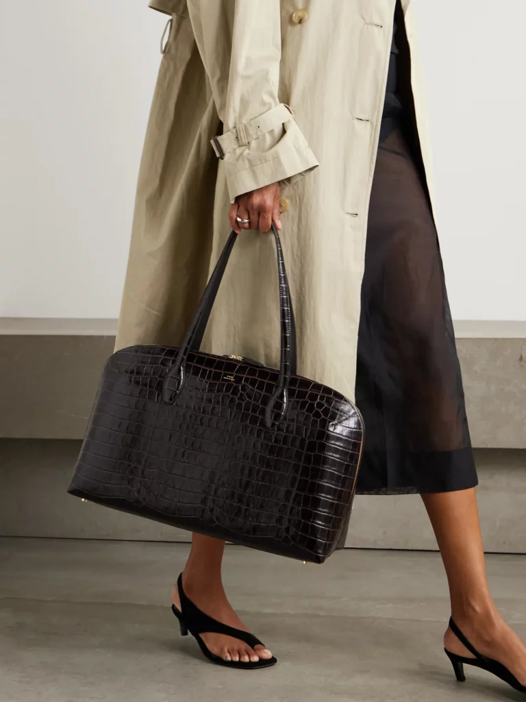 Croc-effect Leather Tote Full Size Image 2