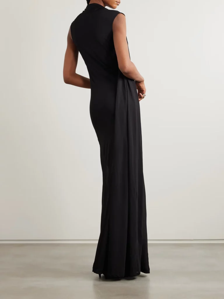 Draped Layered Jersey Maxi Dress Full Size Image 4