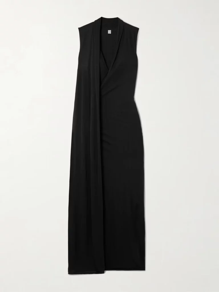 Draped Layered Jersey Maxi Dress Full Size Image 2