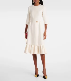VALENTINO GARAVANI Crepe Couture Midi Dress