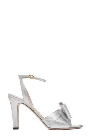 VALENTINO GARAVANI Bowow Metallic Ankle Strap Sandal
