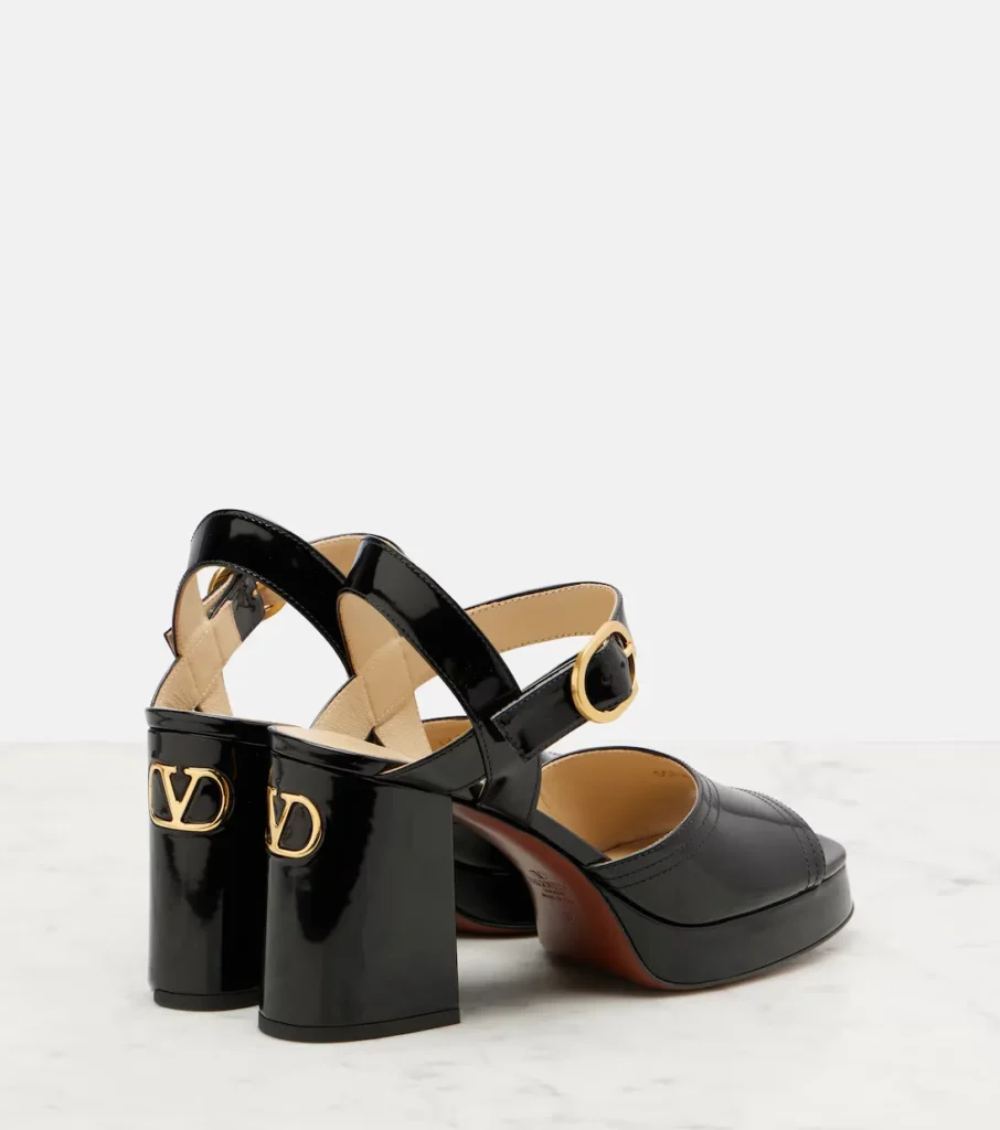 Fawcette VLogo Signature 100 Leather Platform Sandals Full Size Image 4