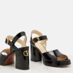 Fawcette VLogo Signature 100 Leather Platform Sandals Thumbnail 3