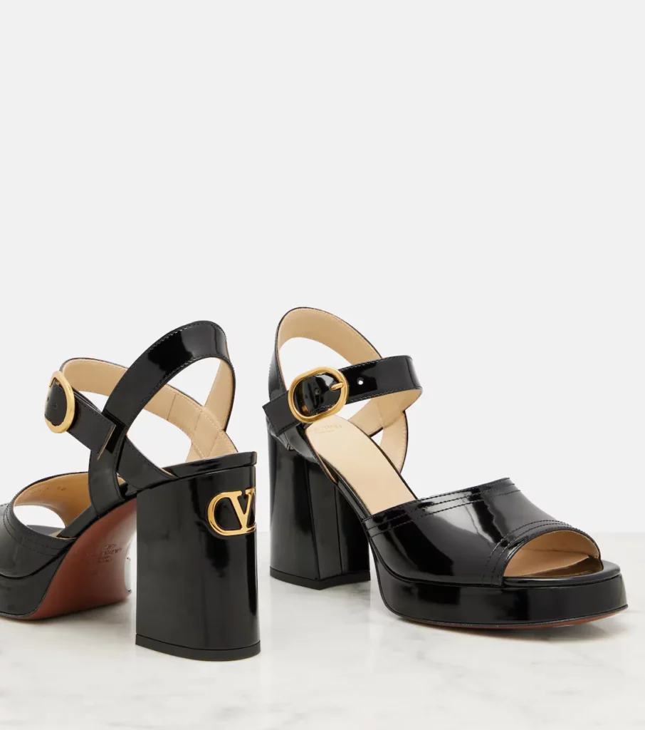 Fawcette VLogo Signature 100 Leather Platform Sandals Full Size Image 3