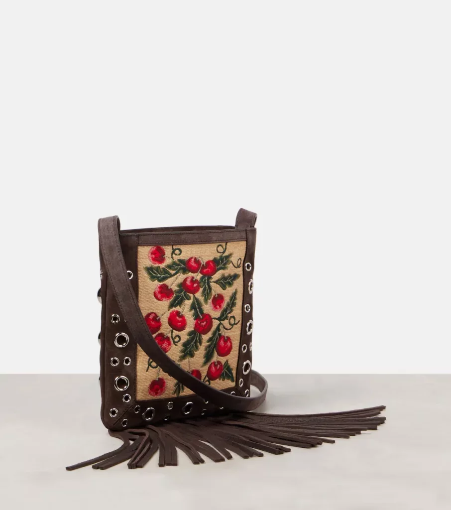 Nellcote Small Suede-trimmed Crossbody Bag Full Size Image 3
