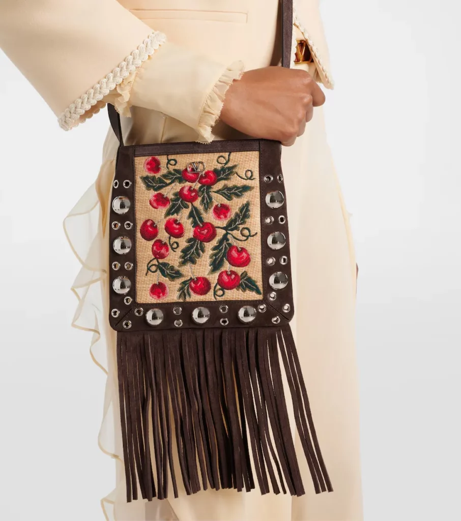Nellcote Small Suede-trimmed Crossbody Bag Full Size Image 6