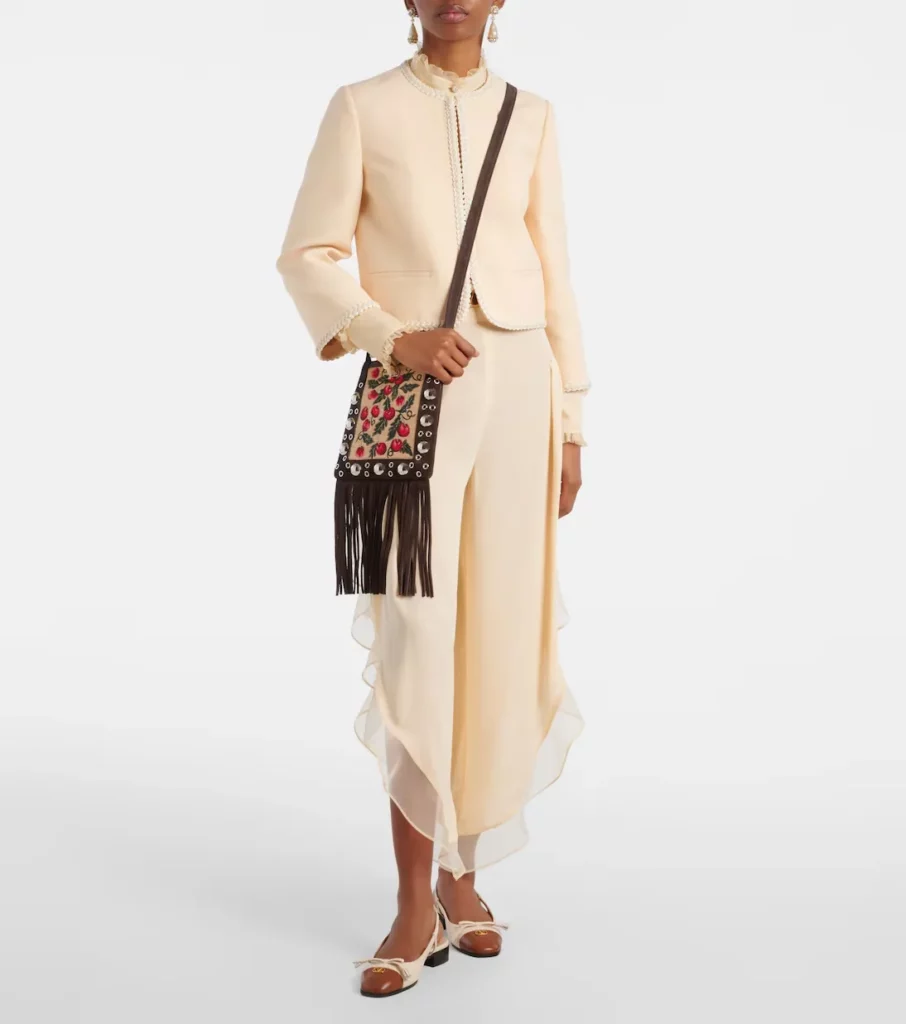Nellcote Small Suede-trimmed Crossbody Bag Full Size Image 4
