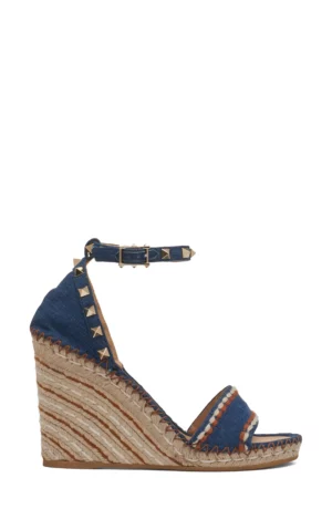 VALENTINO GARAVANI Rockstud Espadrille Wedge Sandal