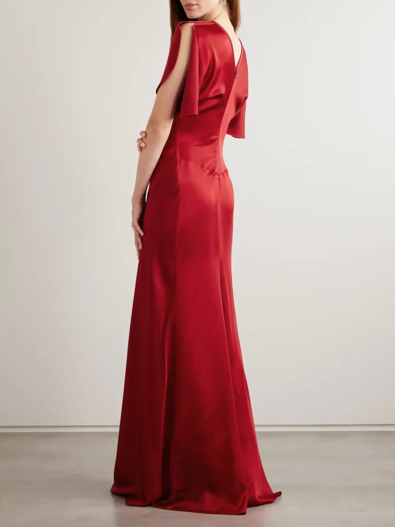 Gathered Satin Gown Full Size Image 4