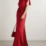 Gathered Satin Gown Thumbnail 1