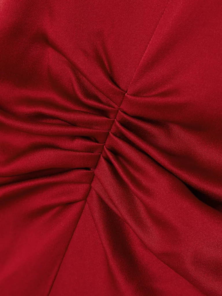 Gathered Satin Gown Full Size Image 3
