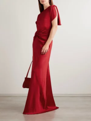 VICTORIA BECKHAM Gathered Satin Gown