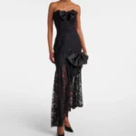 Bow-detail Asymmetric Lace Bustier Dress Thumbnail 1