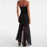 Bow-detail Asymmetric Lace Bustier Dress Thumbnail 2