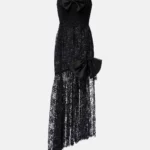 Bow-detail Asymmetric Lace Bustier Dress Thumbnail 3