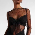 Sheer Cotton-blend Lace Gown Thumbnail 2