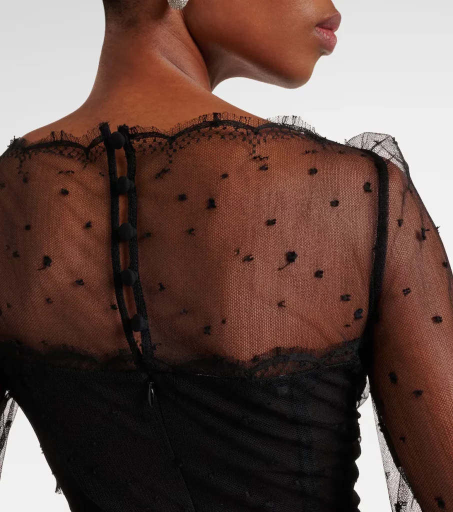 Sheer Cotton-blend Lace Gown Full Size Image 6