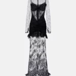 Sheer Cotton-blend Lace Gown Thumbnail 7