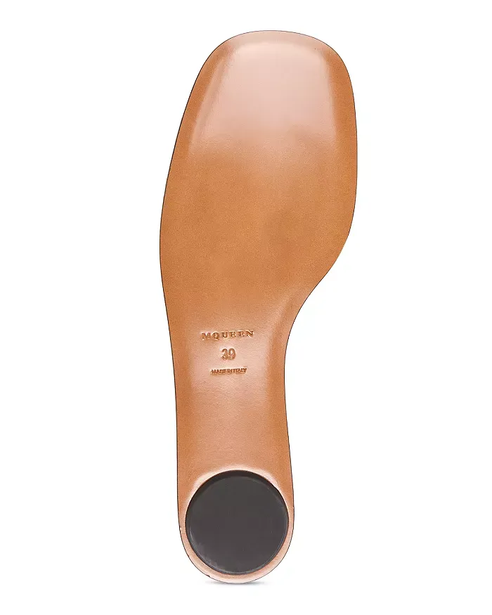 Women’s Leather Slide Sandals Full Size Image 2