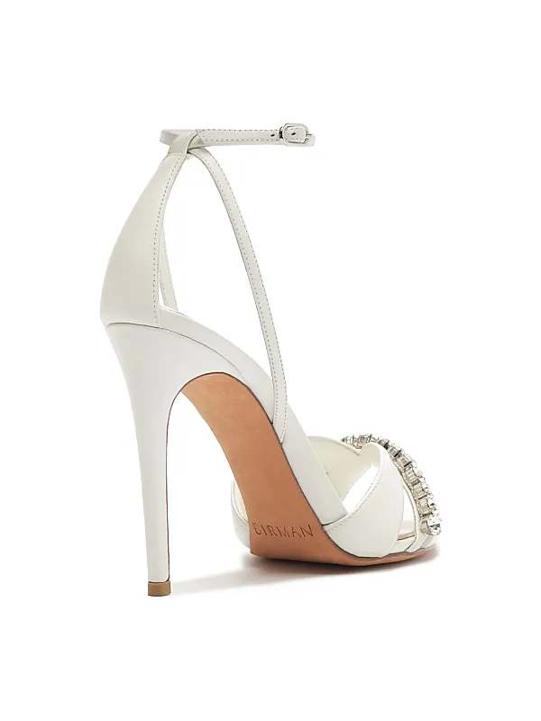 Georgina Crystal Bridal Leather Sandals Full Size Image 3