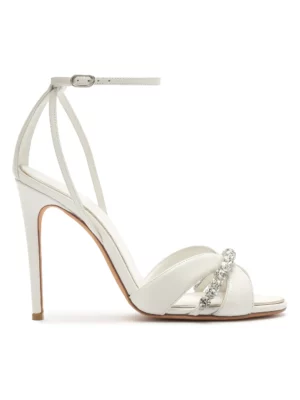 ALEXANDRE BIRMAN Georgina Crystal Bridal Leather Sandals