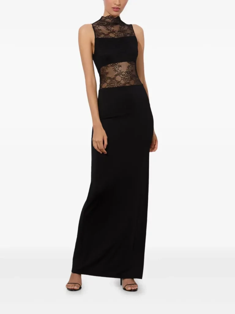 Lace-panel Maxi Dress Full Size Image 2