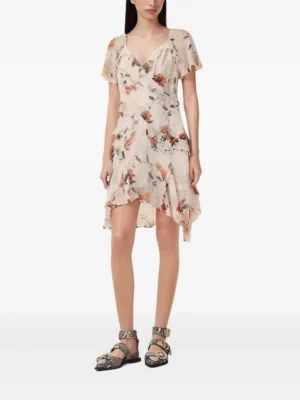 ALLSAINTS Darma Floral-print Ruffled Dress
