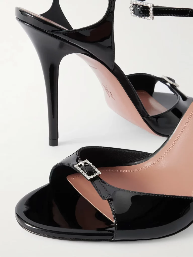 Adut Crystal-embellsihed Buckled Patent-leather Sandals Full Size Image 2