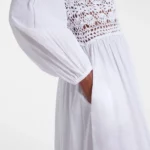 Victoria Crochet Cotton Poplin Dress Thumbnail 5