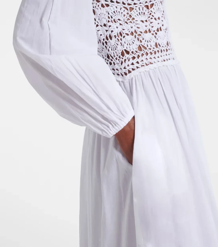Victoria Crochet Cotton Poplin Dress Full Size Image 5