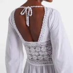Victoria Crochet Cotton Poplin Dress Thumbnail 3