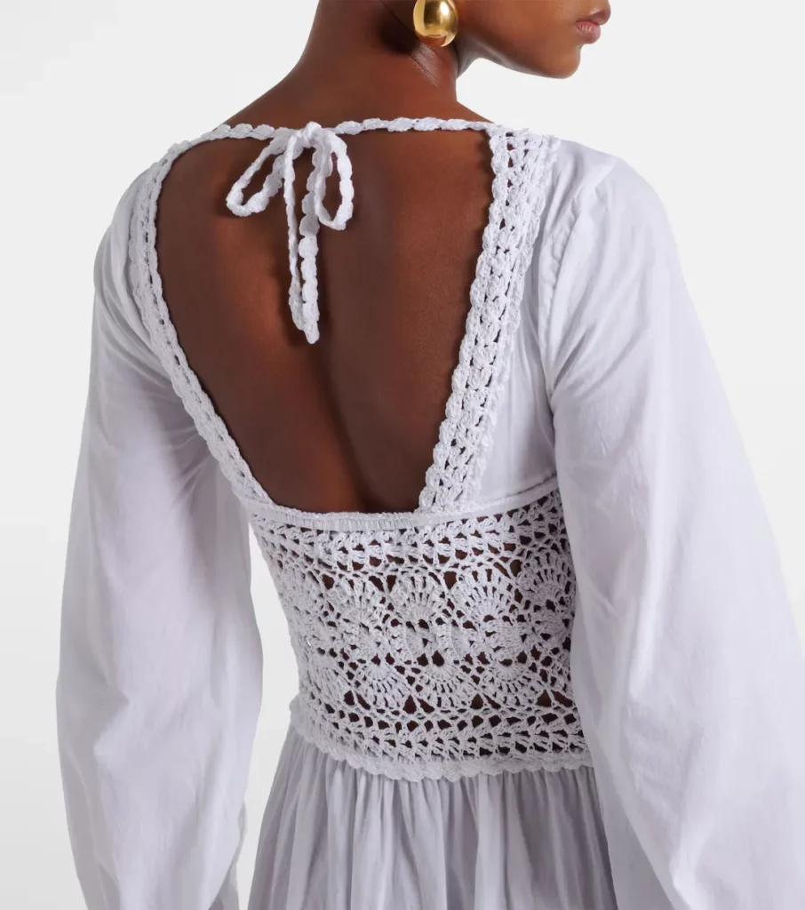 Victoria Crochet Cotton Poplin Dress Full Size Image 3
