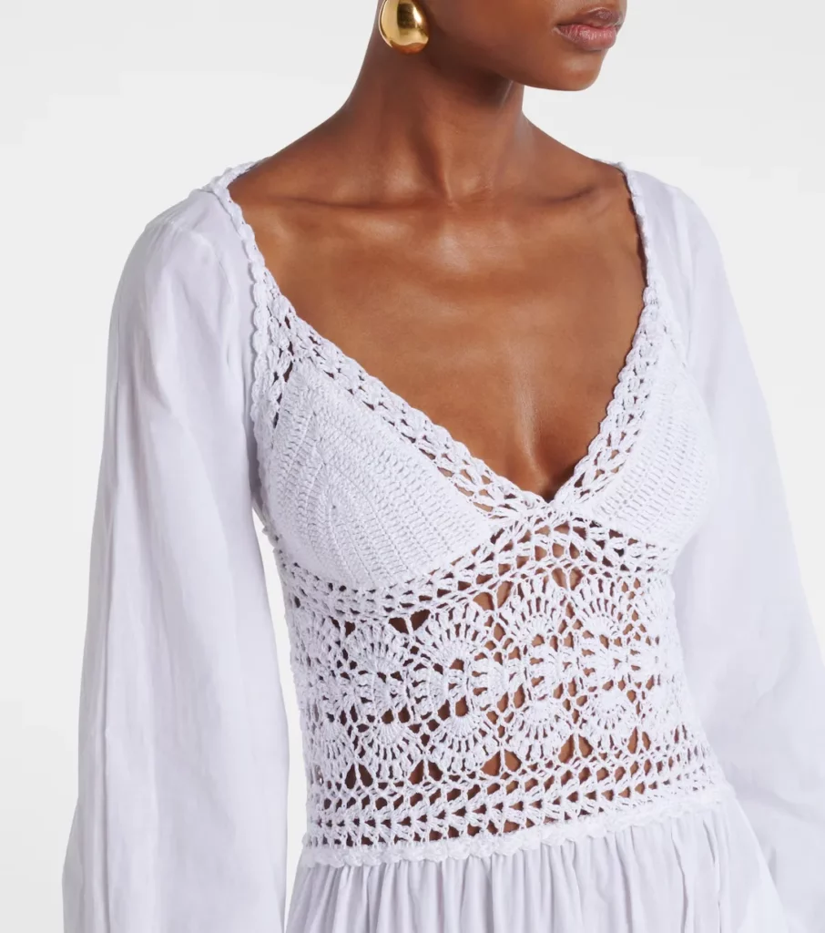 Victoria Crochet Cotton Poplin Dress Full Size Image 2