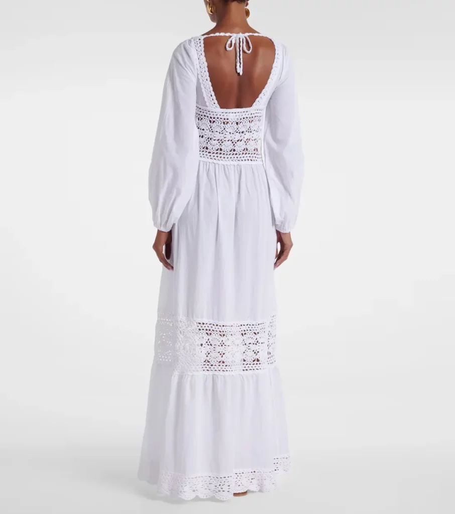 Victoria Crochet Cotton Poplin Dress Full Size Image 7