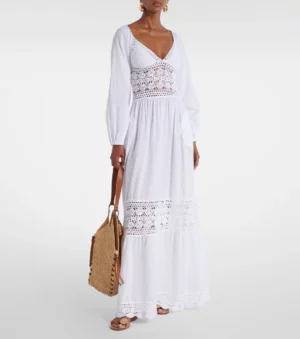 ANNA KOSTUROVA Victoria Crochet Cotton Poplin Dress