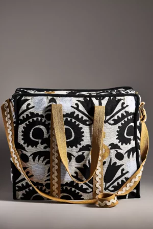 ANTHROPOLOGIE Jacquard Weekender Tote