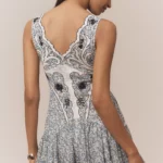 V-Neck Printed Mini Dress Thumbnail 4