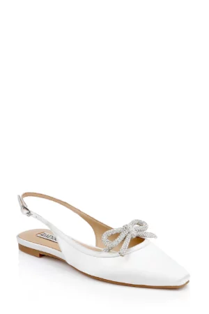 BADGLEY MISCHKA Genesis Bow Satin Slingback