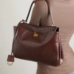 Rodeo Medium Ostrich-effect Leather Shoulder Bag Thumbnail 3