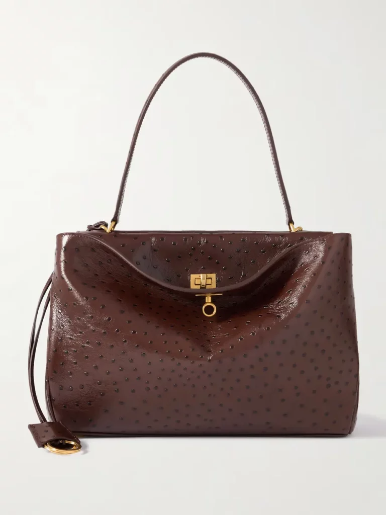 Rodeo Medium Ostrich-effect Leather Shoulder Bag Full Size Image 1