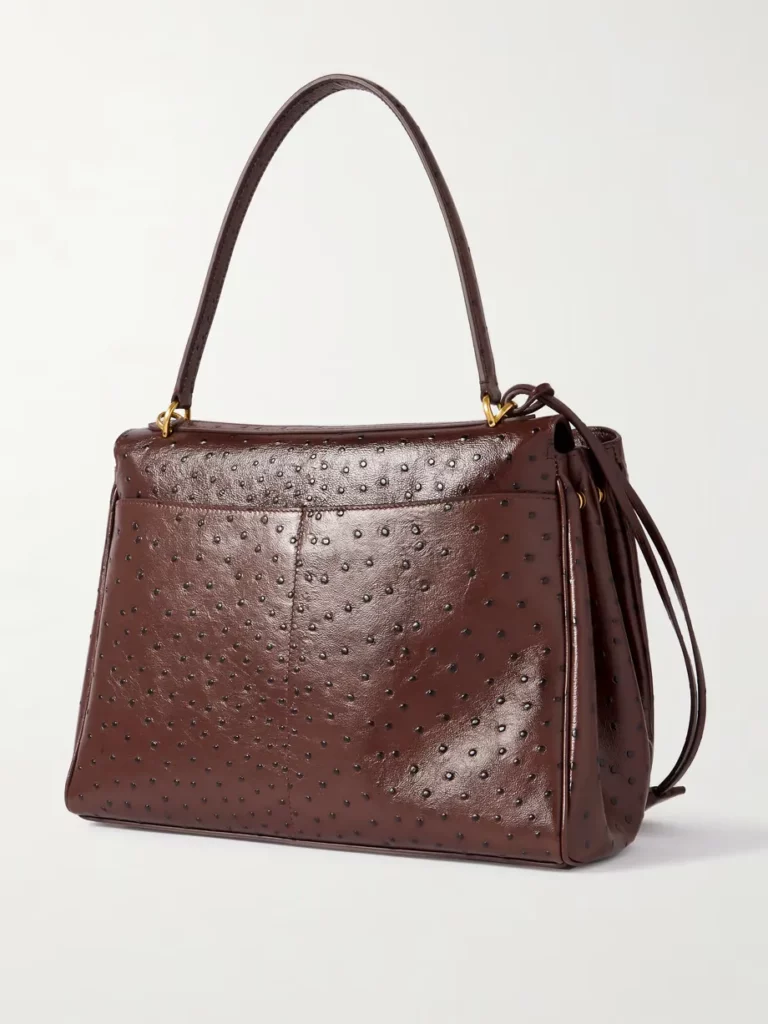 Rodeo Medium Ostrich-effect Leather Shoulder Bag Full Size Image 5