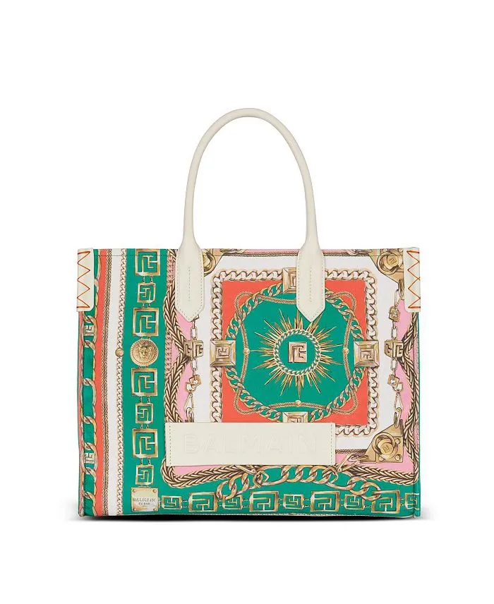 B-Army Medium Tote Bag in Printed Canvas Full Size Image 1