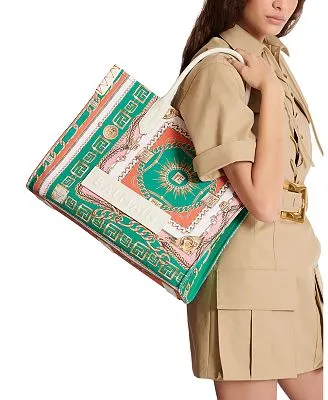 B-Army Medium Tote Bag in Printed Canvas Full Size Image 3