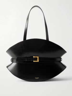 BALMAIN Shuffle Medium Buckled Leather Shoulder Bag